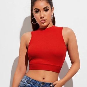 SHEIN tie back solid slim tank top.